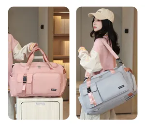 Grosse Kapazitat Reise-Duffle-Bag wasserdichte Sporttasche mit Kofferband fur Damen
