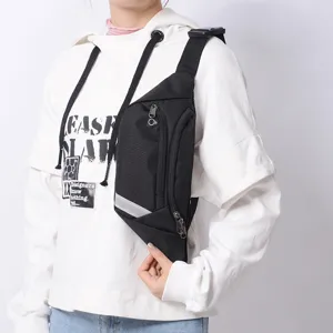 Sac banane tactique imperméable, sac de poitrine multifonctionnel pour le sport et la course.