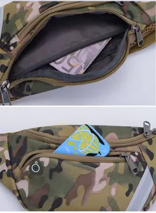 Sac banane camouflage extérieur tactique sport course sac de taille multifonctionnel
