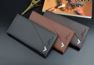 Men long wallet slim soft leather purse multi card slots large capacity business fashion