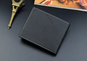 Herren schwarze Leder kurze Geldbörse minimalistisch Design lässig kompakte Kartenetui