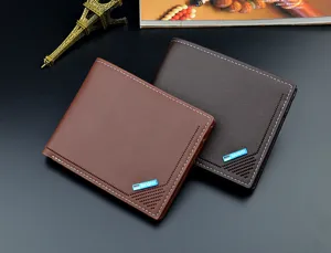 Herren Kurze Lederbörse Kartenfächer Business lässige Geldbörse stilvolle braune Brieftasche