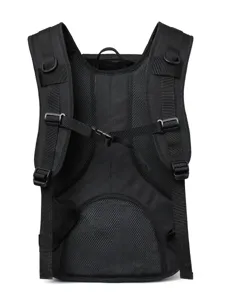 Robust schwarzer Taktikrucksack für Outdoor-Sport, Wandern und Reisen mit Mesh-Polsterung.