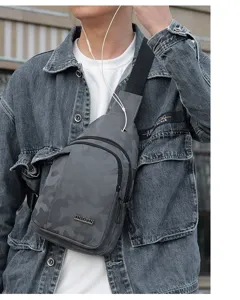Stilvolle Camouflage Herren Brusttasche wasserdicht Umhängetasche Sling Bag Detailansicht