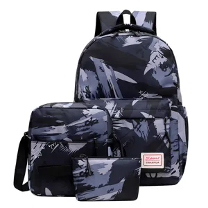 Lässiges 3-teiliges Schüler-Rucksack-Set mit Schultertasche und Etui für den Alltag