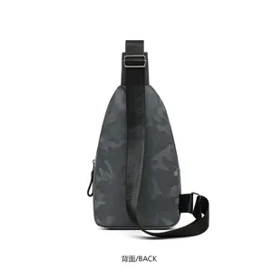 Herren graue Camo Umhängetasche wasserdichte Brusttasche Freizeit Sport Sling Bag