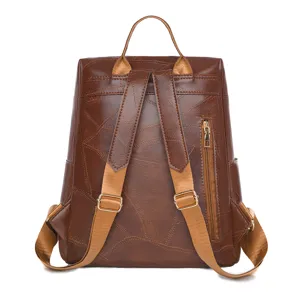 Stylischer Damen Leder Rucksack Retro Pendeln Freizeit große Kapazität Reise Tasche