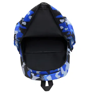 Blauer Tarnungs-Rucksack mit großer Kapazität, ideal für Reise, Schule und Business.