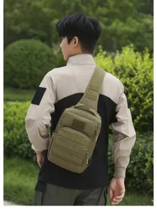 Taktische Umhängetasche Herren Wasserdicht Crossbody Brusttasche USB Ladeanschluss Tarnung Outdoor Wandern Angeln Tasche