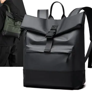 Waterproof Roll Top Backpack Large Capacity Travel School Bag For Men Women Laptop Compartment Business Commuter Daypack