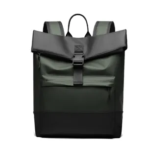 Large capacity roll top backpack for men and women, stylish casual commuting travel bag.