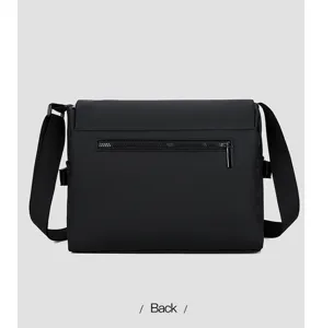 Men's Waterproof Oxford Messenger Bag Casual Crossbody Bag Multifunctional Back View Detail