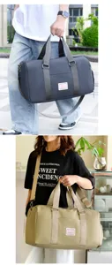 Grosse Reisetasche Sporttasche mit Nass Trocken Trennung Fitness Bag fuer Damen und Herren