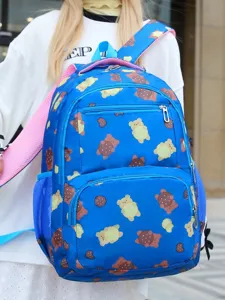 Sac à Dos Décontracté en Nylon Imprimé Sac à Bandoulière Trousse Pour Femmes Étudiants Sac d'École Voyage Rucksack Portable