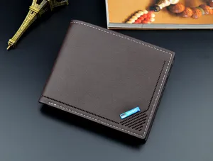 Herren Kurze braune Geldbörse aus Leder mit Kartenfächern schlanke Business Geldtasche.