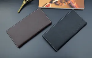 Portefeuille long homme mode cuir souple multi-cartes grande capacité design slim d'affaires