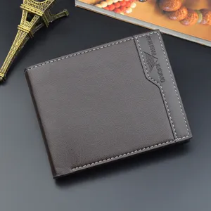 Portefeuille court en cuir pour homme marron foncé multi-fentes mode affaires loisirs bourse