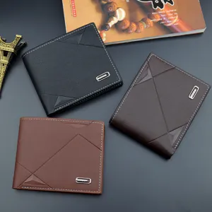 Herren Kurze Geldbörse aus Leder mit Kartenfächern, stilvolle Freizeitbrieftasche in Farben.