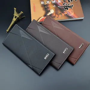 Portefeuille long en cuir pour homme avec fentes multiples porte-monnaie souple élégant et chic.