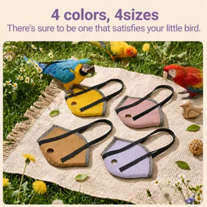 Borsa da trasporto portatile per pappagalli da esterno, design anti-fuga, 4 colori e 4 taglie.