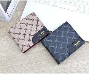 Men's short wallet vintage pattern PU leather multi-card holder fashion coin purse new