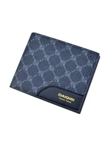 Men short luxury vintage pattern PU leather card holder fashion wallet coin purse