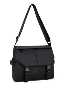 Men's waterproof oxford messenger bag, large capacity casual shoulder bag for daily use.
