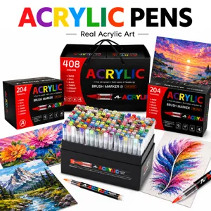 Direkt Flüssige Acryl Marker Stifte 204 408 Farben Set Weiche Pinselspitze Wasserdicht Schnelltrocknend Kunst Marker Für Studenten Zeichnung Journal Graffiti