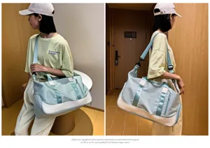 Bolsa de deporte impermeable para mujer, bolsa de viaje de yoga con compartimento para zapatos.