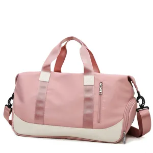 Bolsa de Gimnasio de Nylon para Mujer Bolsa de Viaje de Yoga Impermeable Deportiva Con Compartimento para Zapatos Separado Maletín