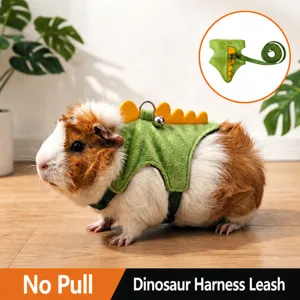 Piccolo Animale Dinosauro Imbracatura Guinzaglio Gilet Carino Morbido Peluche Guinzaglio da Passeggio per Porcellino d'India Furetto Scoiattolo