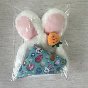 Easter bunny ear headband and decorative cloth set, perfect for holiday party dress up and festive fun.