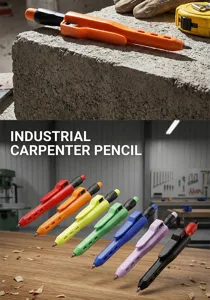 Industrieller Zimmermannsbleistift mit Tieflochmine, mehrfarbiger Marker für Holzarbeiten.