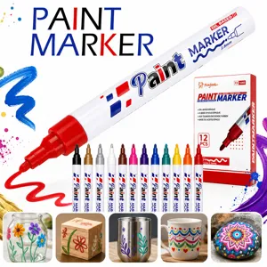 Rotuladores de Pintura a Base de Aceite Impermeables Permanentes para Pintura en Roca Metal Madera Cerámica Vidrio Arte DIY