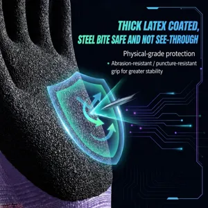 Anti-bite bird training gloves with thick latex coating for safe handling of parrots.