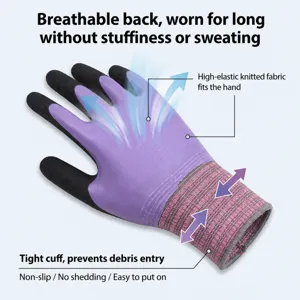 Breathable purple-back bird training gloves with high elasticity knit wrist for anti-scratch protection.