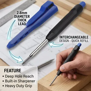 Professioneller Holzbearbeitungs Druckbleistift Tiefes Loch Marker Zimmermannsstift Mit Schutzhülle Bürobedarf