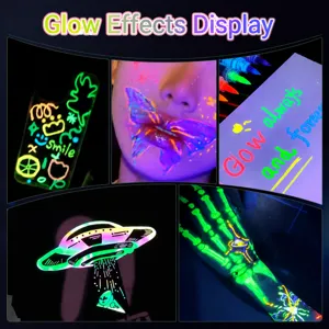 Glow in the dark acrylic marker pens for creative DIY art painting and graffiti design.