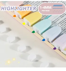 Mini ice cream highlighter pen set, cute colored pastel highlighters for school and office.