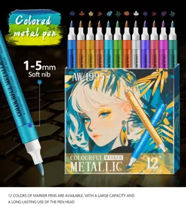 Metallic Marker Stifte Set mit 1-5mm weicher Spitze für DIY Tagebuch, Kunst und Grußkarten.