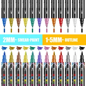 Doppelkopf Acrylmarker Set wasserdichte bunte Graffiti Kunst Malerei Stifte farbig