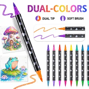 Rotuladores de purpurina de doble punta boligrafos brillantes para dibujo y manualidades arte