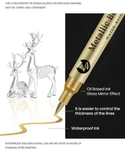 Μεταλλικός μαρκαδόρος 0.7mm, αδιάβροχη μελάνη με γυαλιστερό εφέ καθρέφτη για χειροτεχνίες.