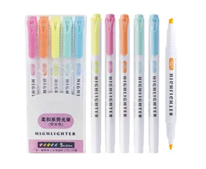 Juego de rotuladores pastel de doble punta, marcadores de colores para escuela y oficina.