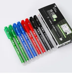 Colorful erasable gel pens set with 0.7mm tip, smooth writing and thermal ink for daily office.