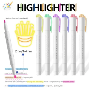 Set de resaltadores de doble punta multicolores para estudiantes, marcadores de gran capacidad.