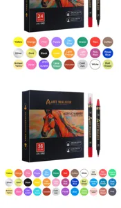 ART WALKER Acrylmarker Set mit 24 und 36 bunten Farben für DIY Kunstmalerei und Handwerk.