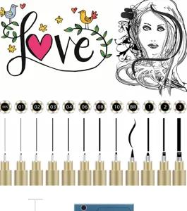 Fine liner pen set for sketching, illustration, and drawing with multiple tip sizes available.