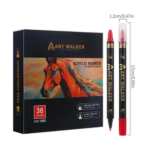 36 Farben doppelseitige Acryl-Marker Set für DIY Kunstzeichnung, Stoff und Steinmalerei.