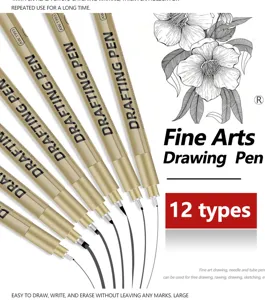 Professional fineliner drafting pen set for artistic drawing, sketching, and illustration work.